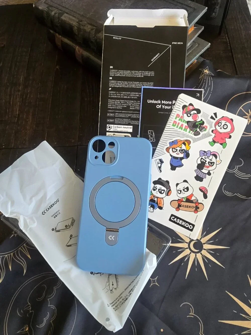 Casekoo Slim-Fit MagicStand case in Blue for iPhone 15 - apple - cell phone case